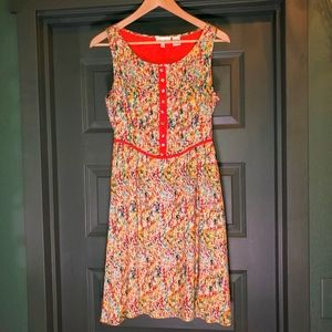 Miss Me multicolor sleeveless dress size small, fabric buttons